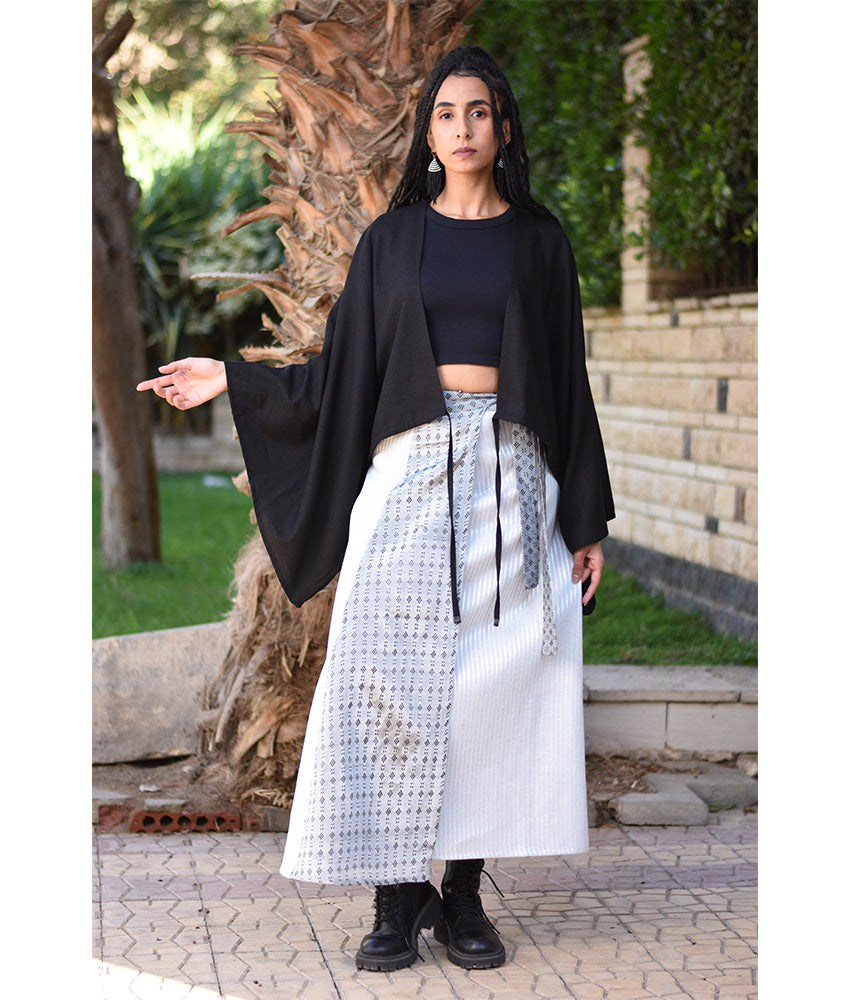 Black Linen Bolero made in Egypt & available at Jozee Boutique.