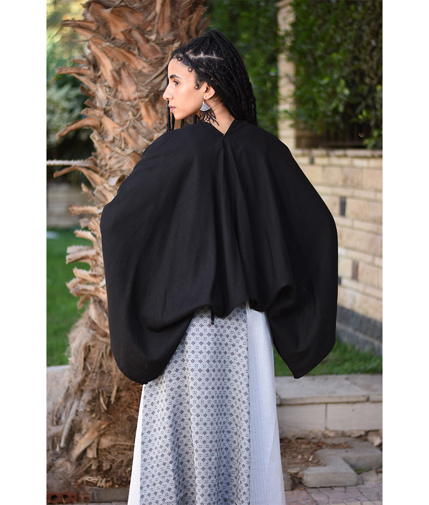 Black Linen Bolero made in Egypt & available at Jozee Boutique.