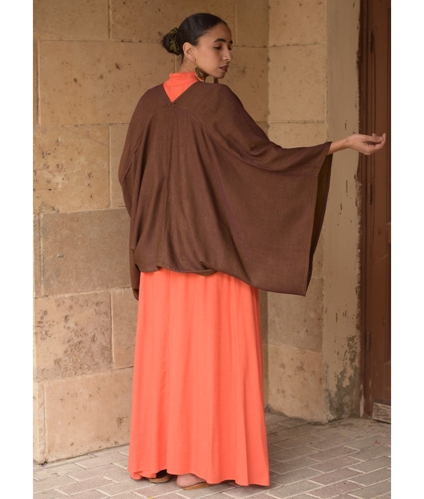 Brick Brown Heavy Viscose Bolero handmade in Egypt & available at Jozee Boutique.