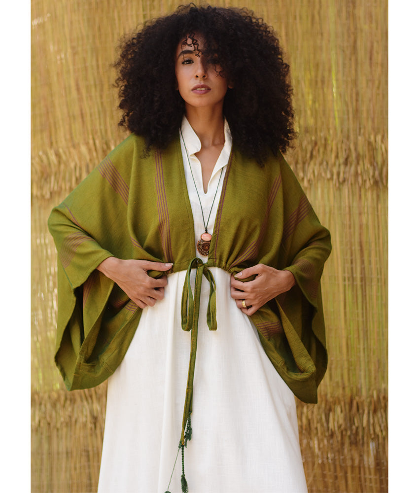 Olive Green Viscose Bolero