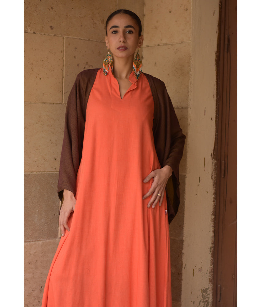 Brick Brown Heavy Viscose Bolero handmade in Egypt & available at Jozee Boutique.