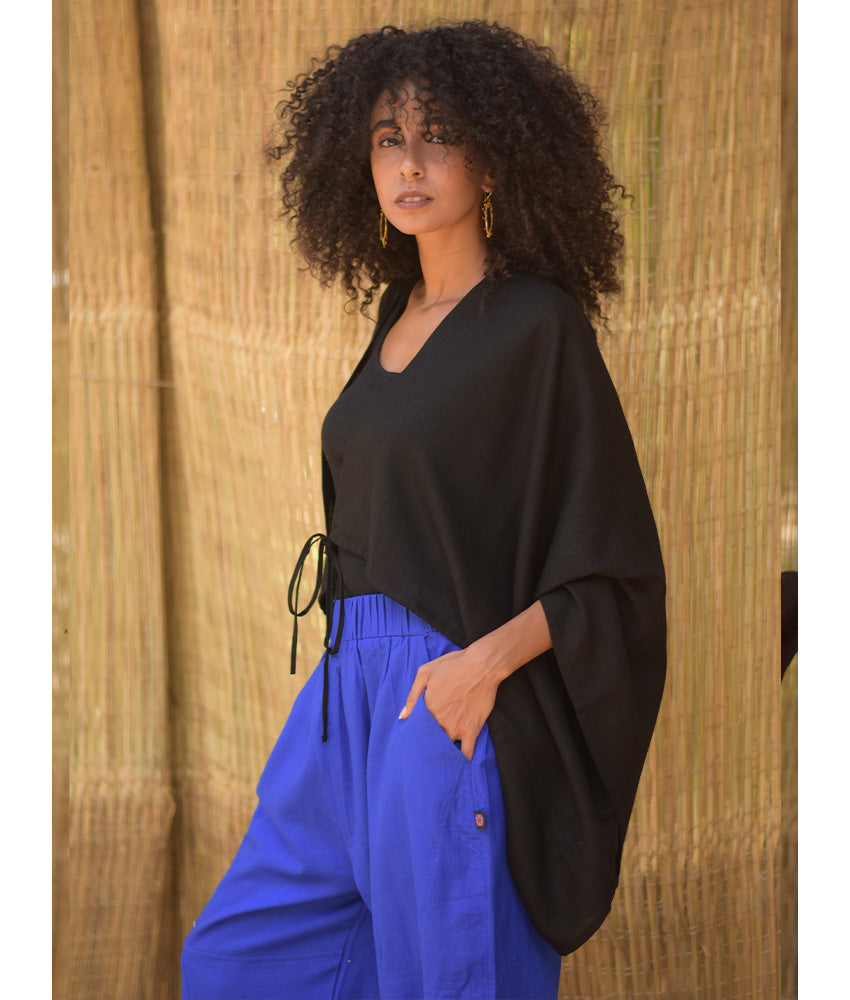 Black Linen Bolero