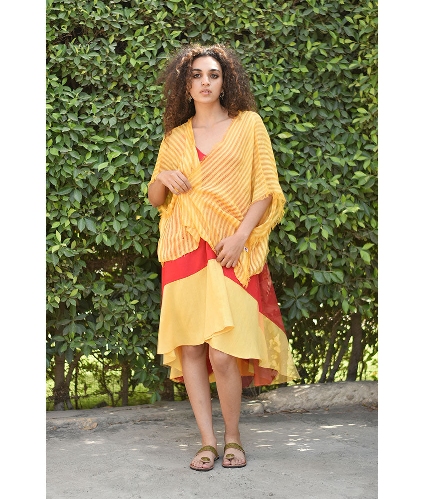 Yellow Handwoven Viscose Light Cardigan Handmade in Egypt & available in Jozee boutique