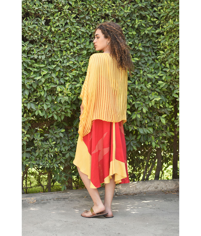 Yellow Handwoven Viscose Light Cardigan Handmade in Egypt & available in Jozee boutique