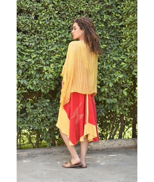 Yellow Handwoven Viscose Light Cardigan Handmade in Egypt & available in Jozee boutique