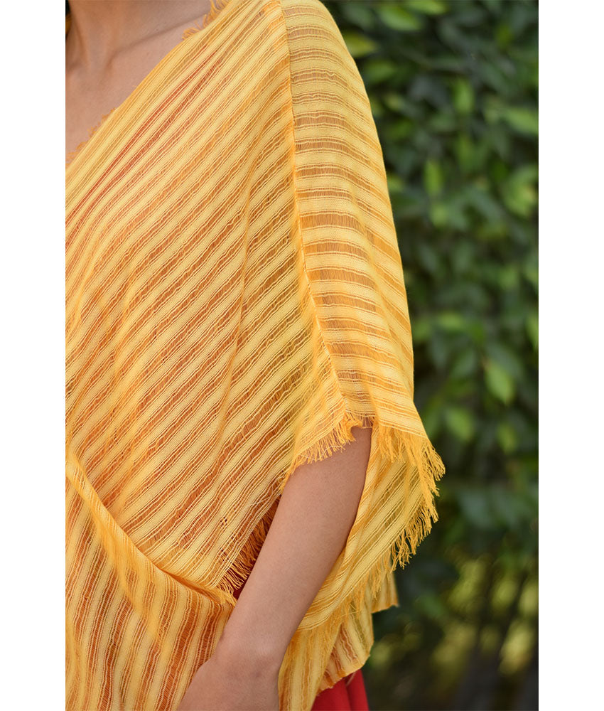 Yellow Handwoven Viscose Light Cardigan Handmade in Egypt & available in Jozee boutique