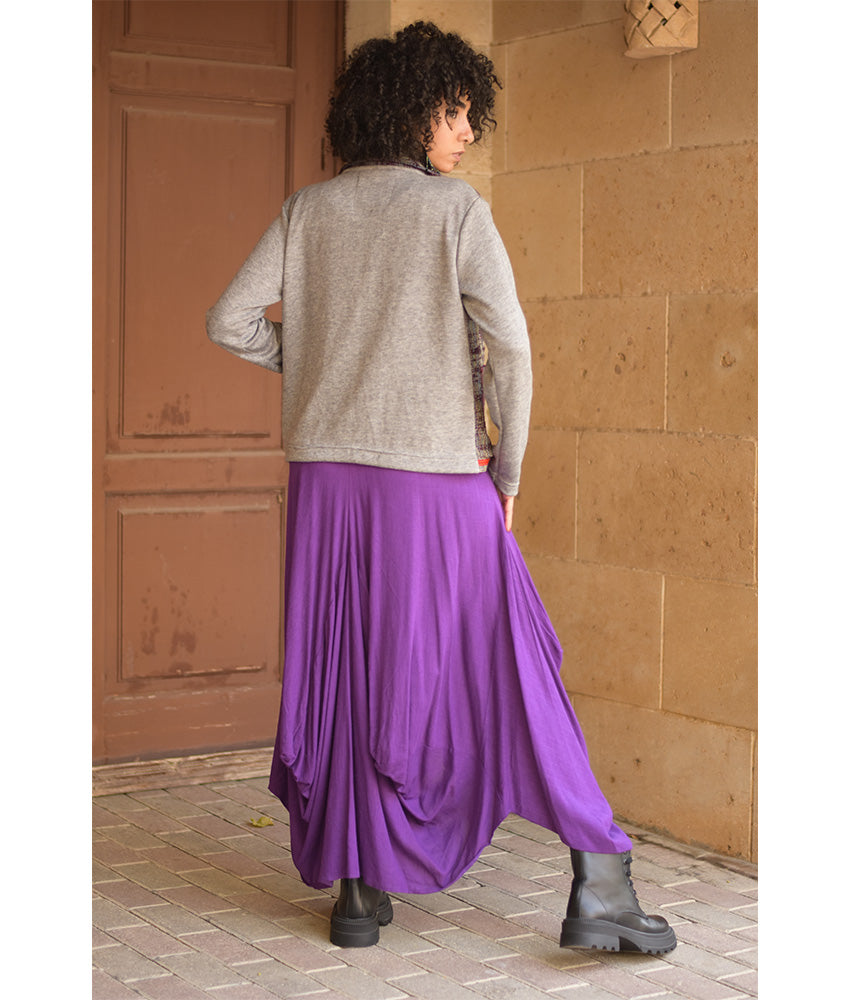 Grey & Multicolored Cropped Akhmim Loomwoven Jacket handmade in Egypt & available at Jozee Boutique.