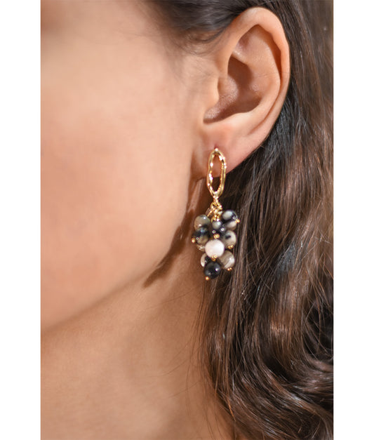 Gold Plated Agate Earrings handmade in Egypt & available at Jozee boutique