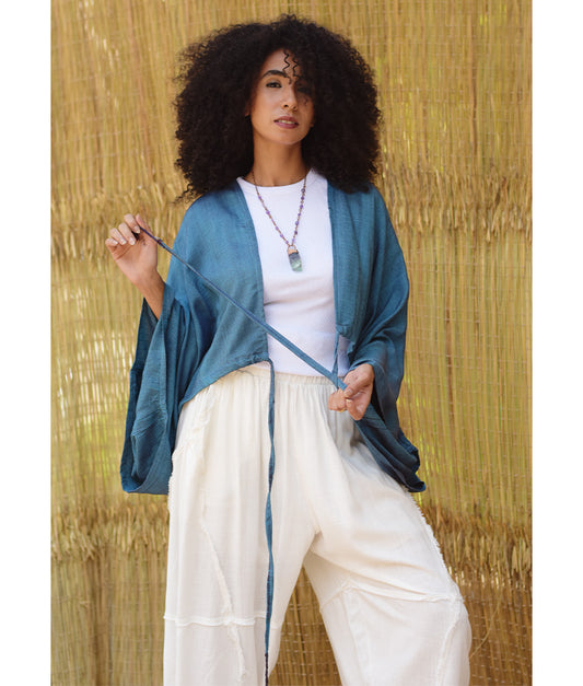 Teal Blue Viscose Bolero