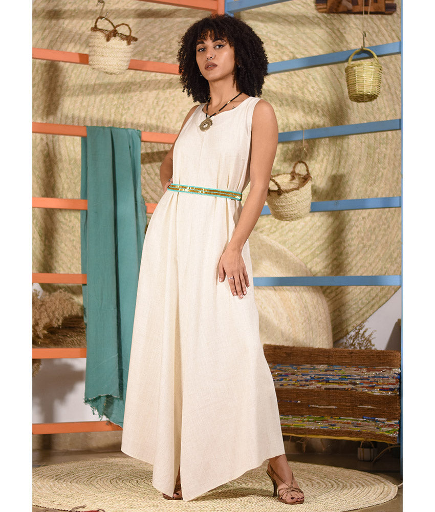 Gold Oxide, Turquoise & White Hand Beaded Belt handmade in Egypt & available at Jozee boutique
