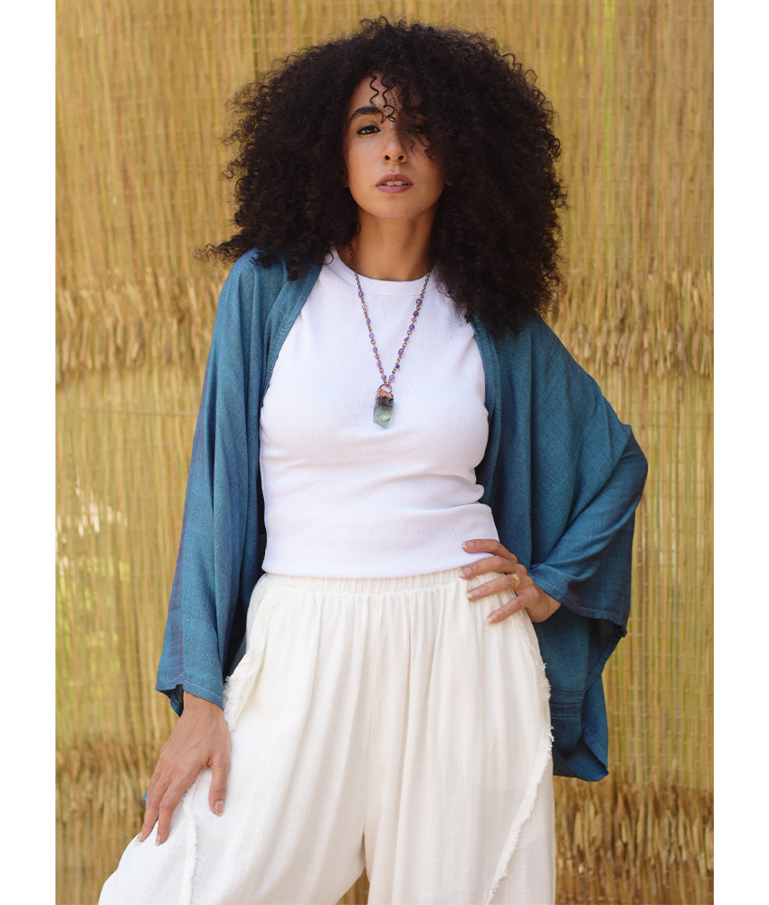 Teal Blue Viscose Bolero
