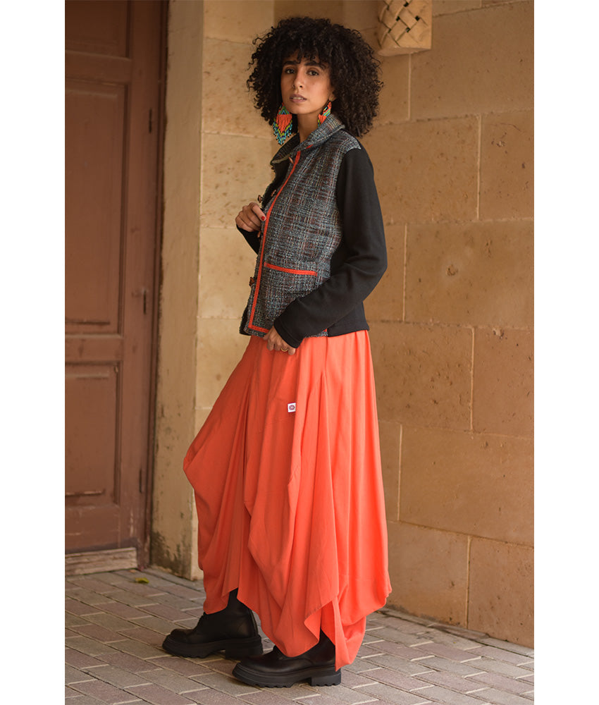 Black & Multicolored Cropped Akhmim Loomwoven Jacket handmade in Egypt & available at Jozee Boutique.handmade in Egypt & available at Jozee Boutique.
