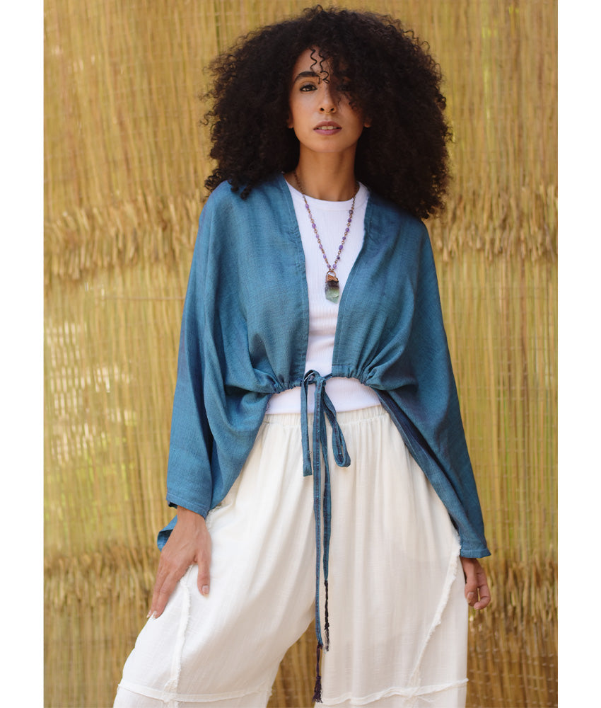 Teal Blue Viscose Bolero