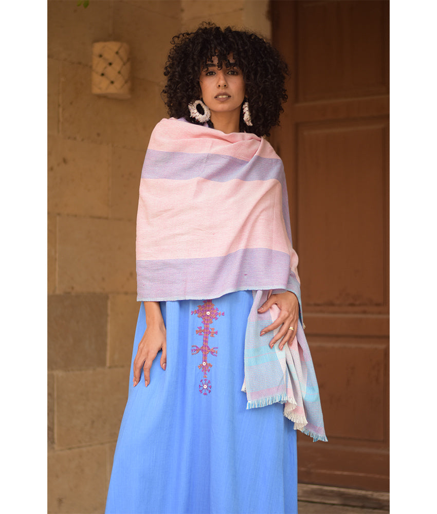 Multicolored Handwoven Viscose/Cotton Shawl handmade in Egypt & available at Jozee Boutique.handmade in Egypt & available at Jozee Boutique.