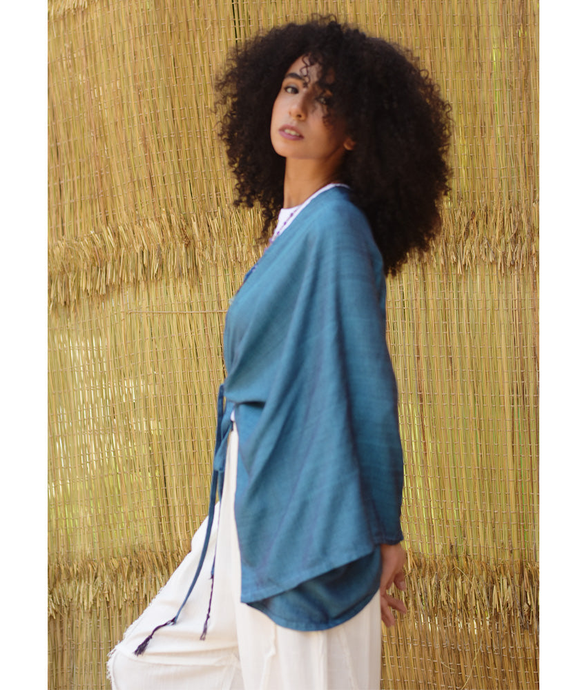 Teal Blue Viscose Bolero