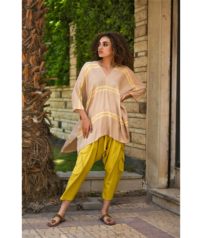 Mustard Linen Baggy Harem Pants handmade in Egypt & available in Jozee Boutique