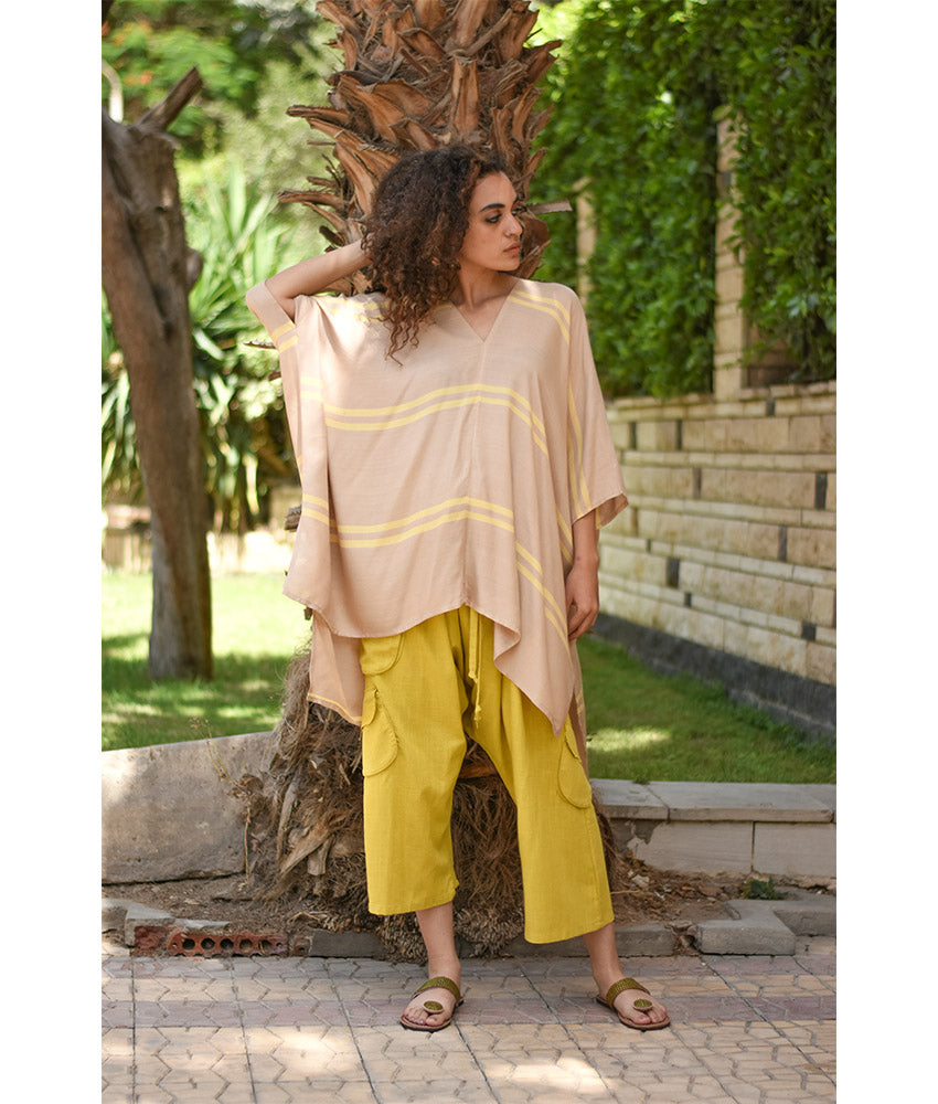 Mustard Linen Baggy Harem Pants