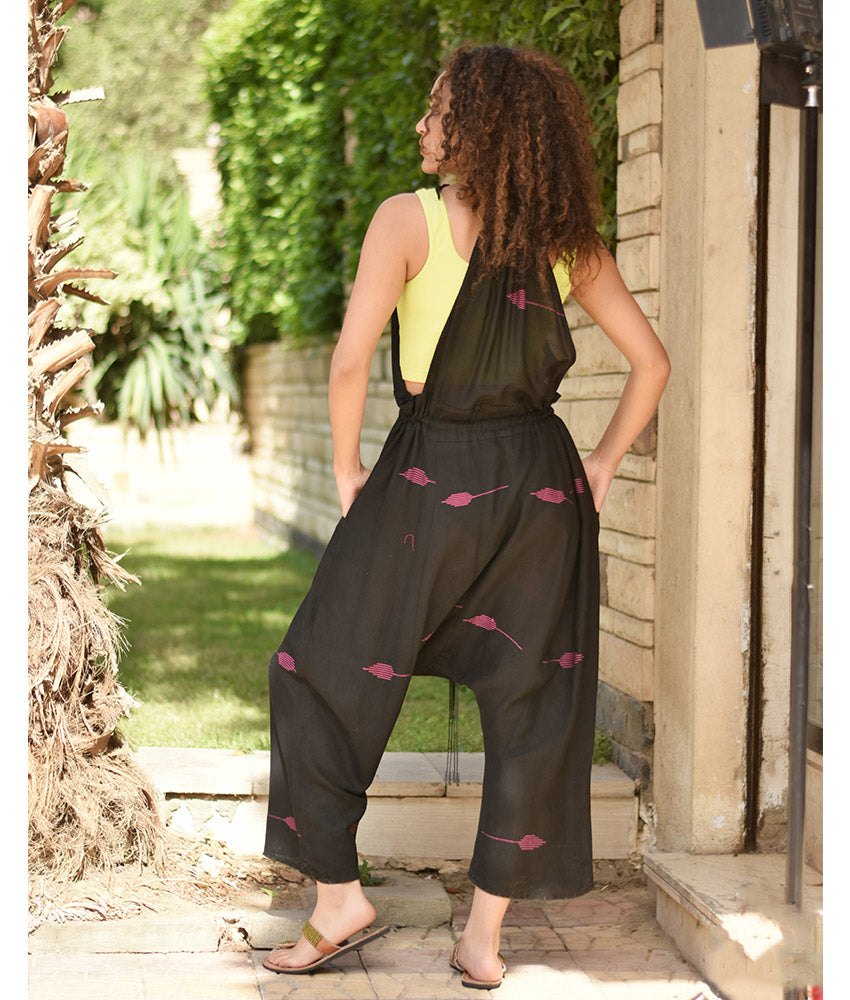 Black Adjustable Viscose Jumpsuit handmade in Egypt & available in Jozee boutique