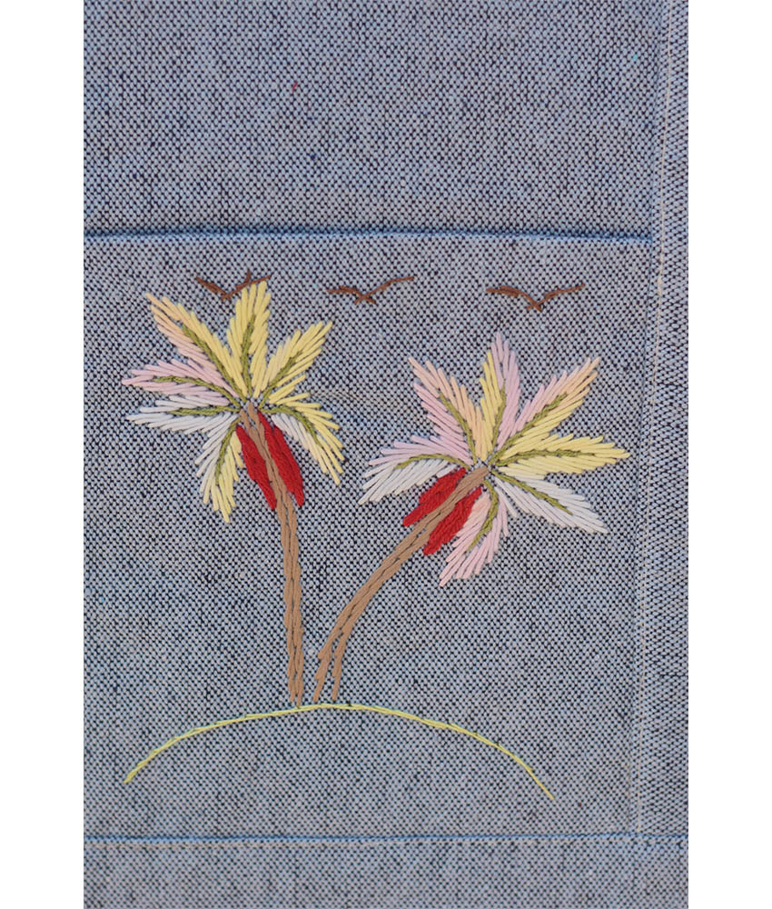 Light grey Embroidered Palm Linen Padded Laptop Bag handmade in Egypt & available at Jozee Boutique.handmade in Egypt & available at Jozee Boutique.