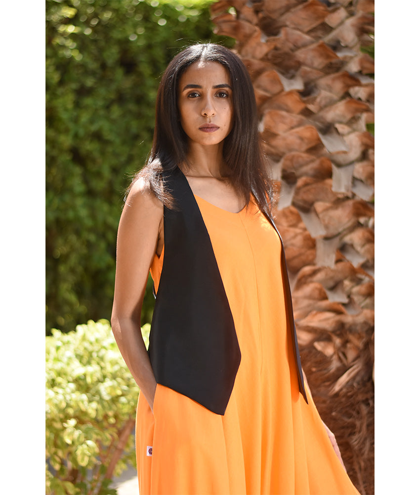 Black Siwa Embroidered Vest Hand Beaded Evening Vest handmade in Egypt & available at Jozee boutique