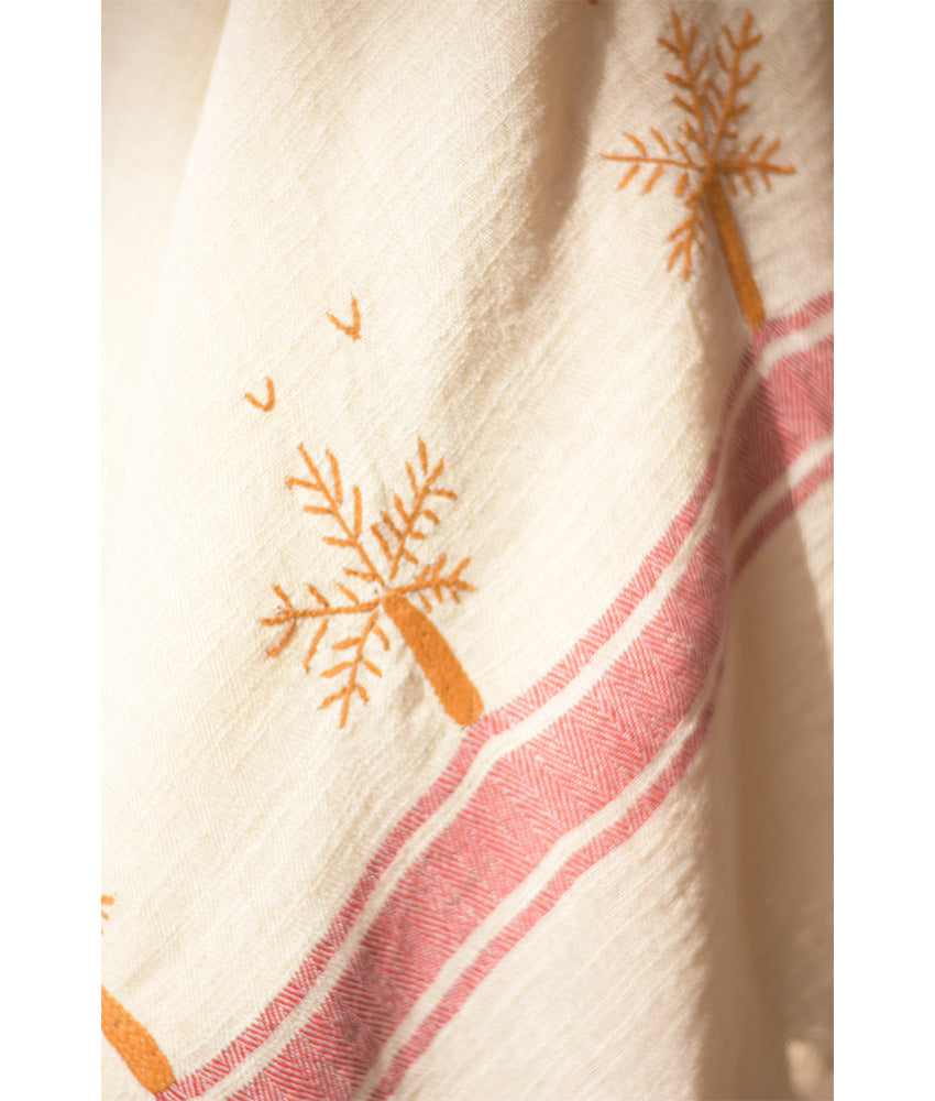 Off White Embroidered Linen Shawl handmade in Egypt & available at Jozee Boutique.handmade in Egypt & available at Jozee Boutique.