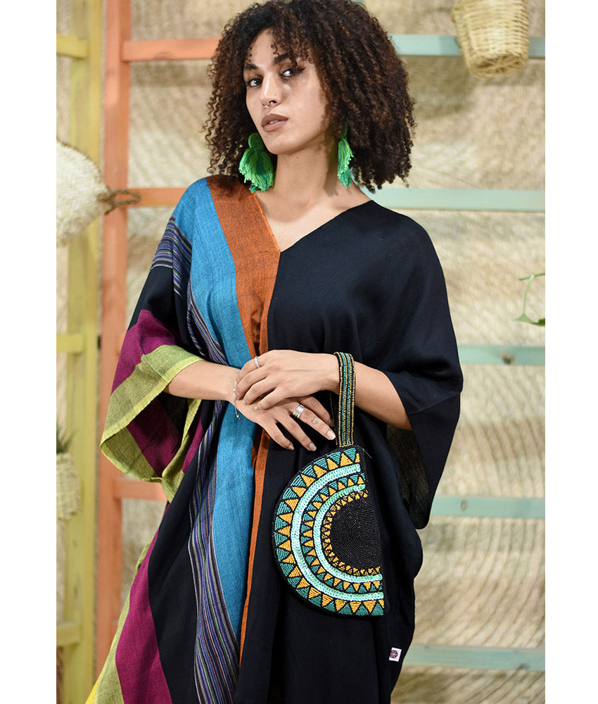 Multicolored Beaded Clutch handmade in Egypt & available at Jozee Boutique.
