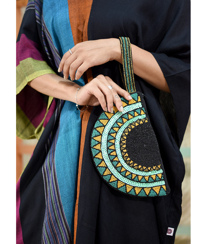 Multicolored Beaded Clutch handmade in Egypt & available at Jozee Boutique.