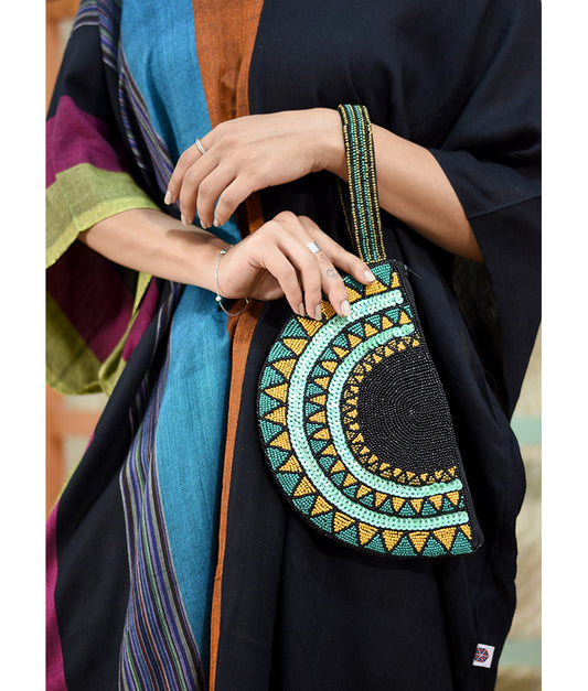 Multicolored Beaded Clutch handmade in Egypt & available at Jozee Boutique.