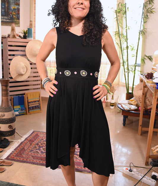 Black Akhmim Embroidered Belt handmade in Egypt & available at Jozee boutique