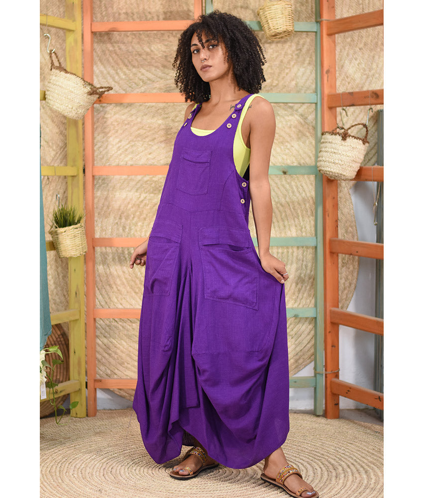Purple Linen Sleeveless Salodress handmade in Egypt & available at Jozee boutique