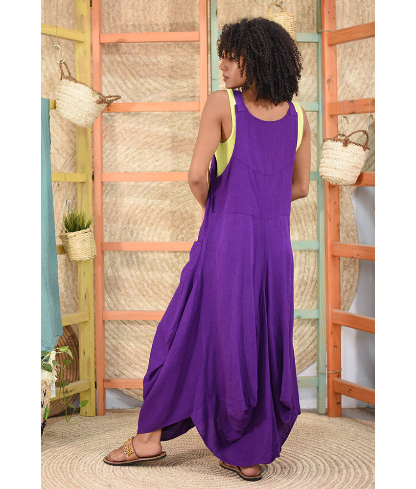 Purple Linen Sleeveless Salodress handmade in Egypt & available at Jozee boutique