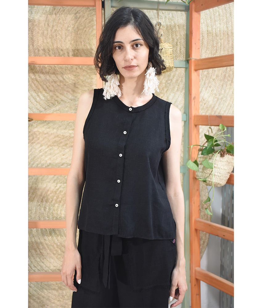 Black Linen Pants made in Egypt & available in Jozee boutique