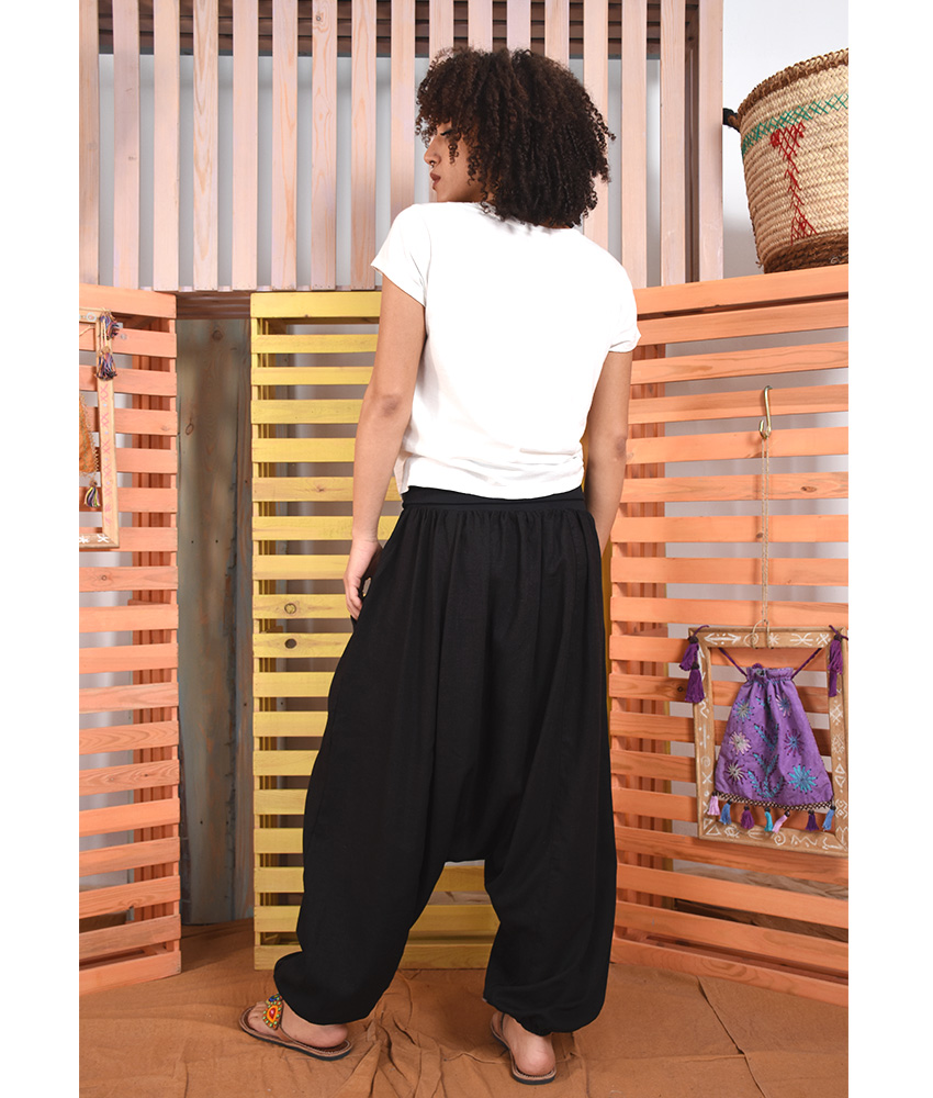 Black Linen Harem Pants - Jozee Boutique