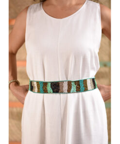 Multicolored Beaded Belt handmade in Egypt & available at Jozee boutique