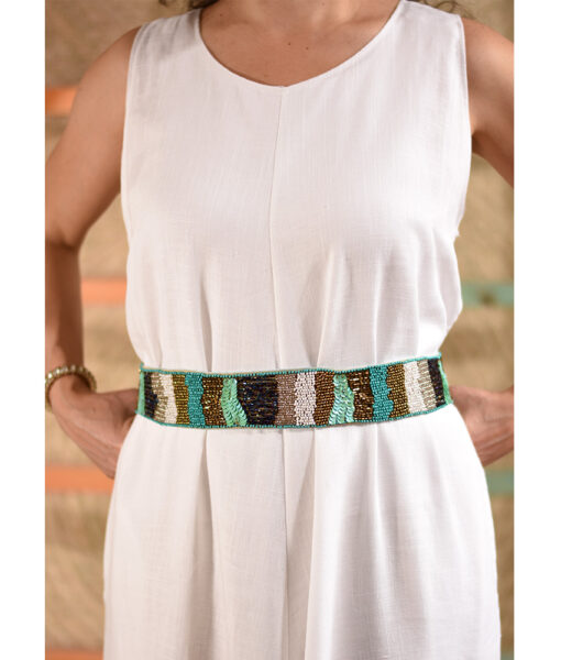 Multicolored Beaded Belt handmade in Egypt & available at Jozee boutique