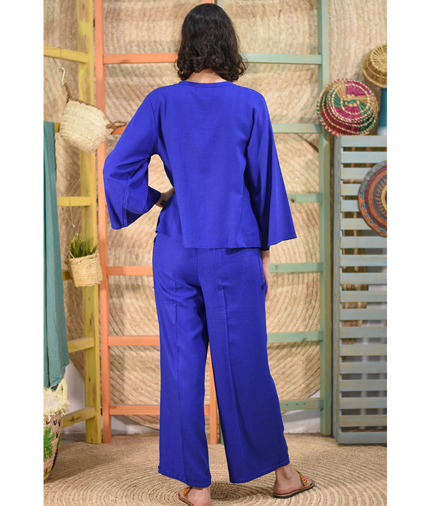 Electric Blue Linen Pants (2 sizes) - Jozee Boutique
