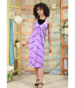 Light purple Adjustable Backless Viscose Midi Dress Handwoven Viscose Top made in Egypt & available in Jozee boutique