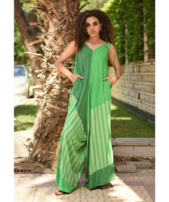 Green Flowy Jumpsuit/Dress handmade in Egypt & available at Jozee boutique