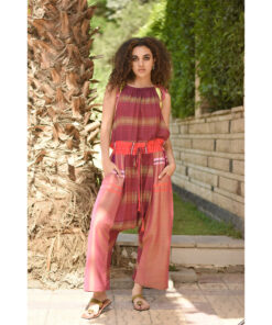 Multicolored Adjustable Viscose Jumpsuit handmade in Egypt & available in Jozee boutique