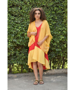 Yellow Handwoven Viscose Light Cardigan Handmade in Egypt & available in Jozee boutique