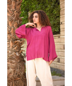 Purple Handwoven Viscose Top Handmade in Egypt & available in Jozee boutique