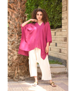 Purple High-Low Viscose Top Handwoven Viscose Top Handmade in Egypt & available in Jozee boutique