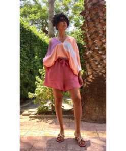 Dark Pink Adjustable Viscose Shorts handmade in Egypt & available in Jozee boutique