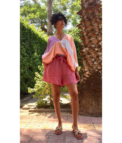 Dark Pink Adjustable Viscose Shorts handmade in Egypt & available in Jozee boutique