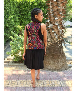 Black Embroidered Vest Hand Beaded Evening Vest handmade in Egypt & available at Jozee boutique