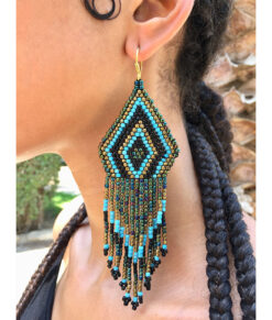 Multicolored Beaded Earrings handmade in Egypt & available in Jozee Boutique