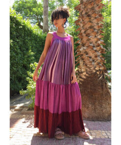 Multicolored Flowy Viscose Dress handmade in Egypt & available in Jozee boutique