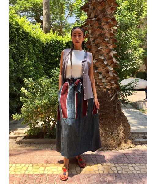 Multicolored Viscose Skirt handmade in Egypt & available in Jozee boutique