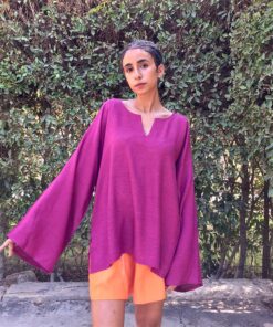 Purple Handwoven Viscose Top Handmade in Egypt & available in Jozee boutique