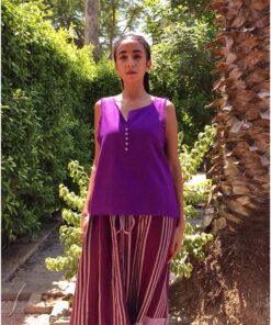 Purple Linen Top handmade in Egypt & available in Jozee boutique